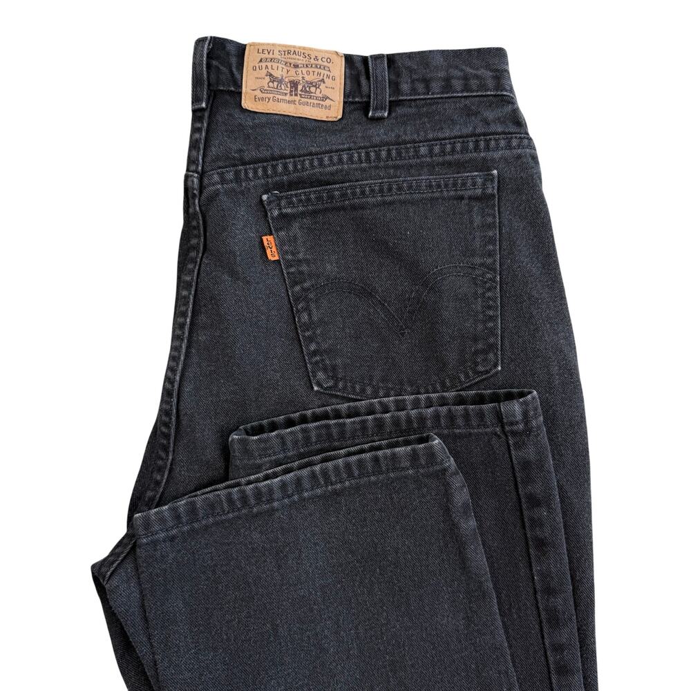 Levis 619 Orange Tab Mens Vintage Black Straight Jeans 36 Made Canada